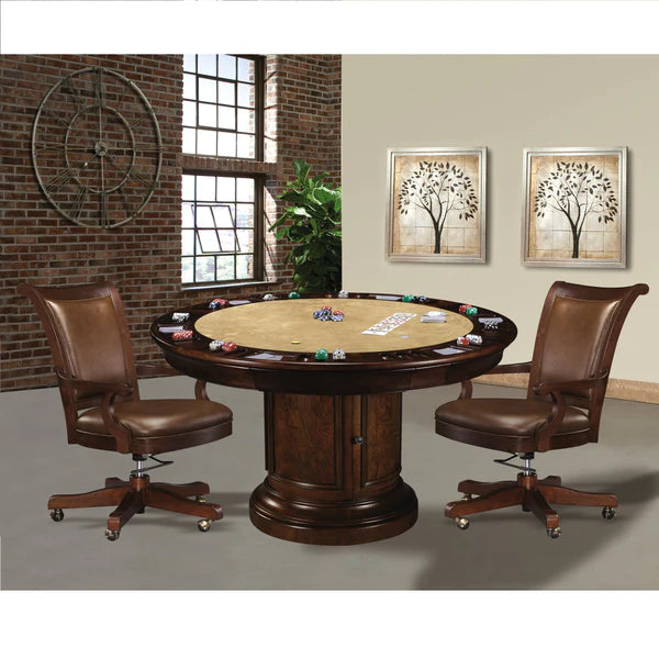 Round Poker Dining Table with Chairs, 6-person, 54'', Ithaca by Howard Miller